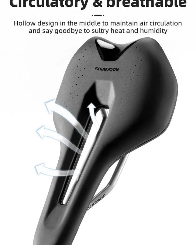 ROCKBROS Ultralight Bicycle Saddle Hollow Breathable Shock-Absorption Nylon MTB Road Bicycle Saddle Chrome Molybdenum Steel Seat