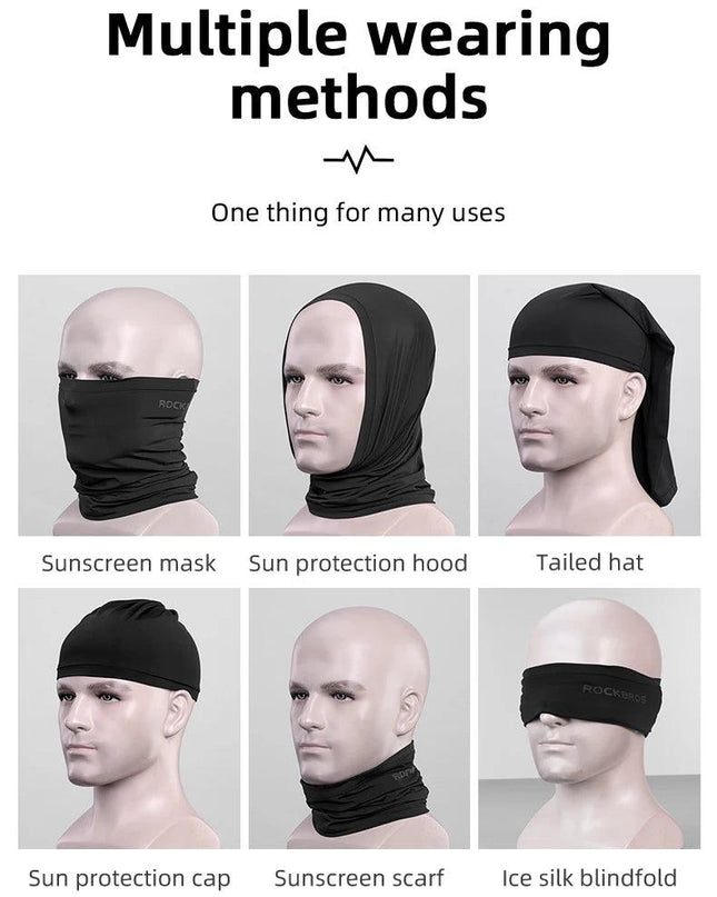 ROCKBROS Summer Face Scarf Neck Sun Protection Silk Cycling Headwear Motorcycle Scooter MTB Road Cycling Mask Breathable Bandana