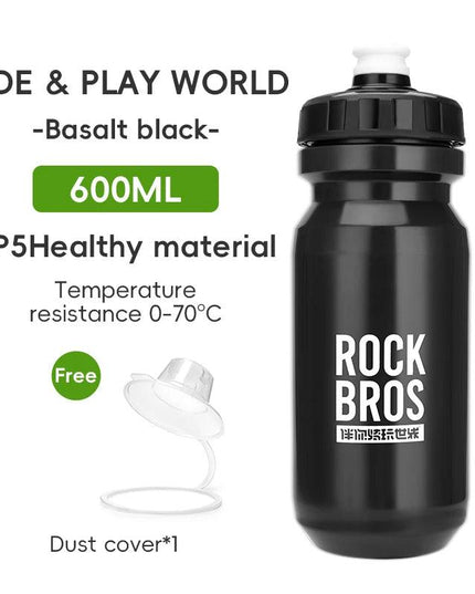 ROCKBROS Bicycle Water Bottle With Dust Cover 600ml PP5 MTB Road Bike Leak-proof Bottle Outdoor Travel Portable Sports Cup