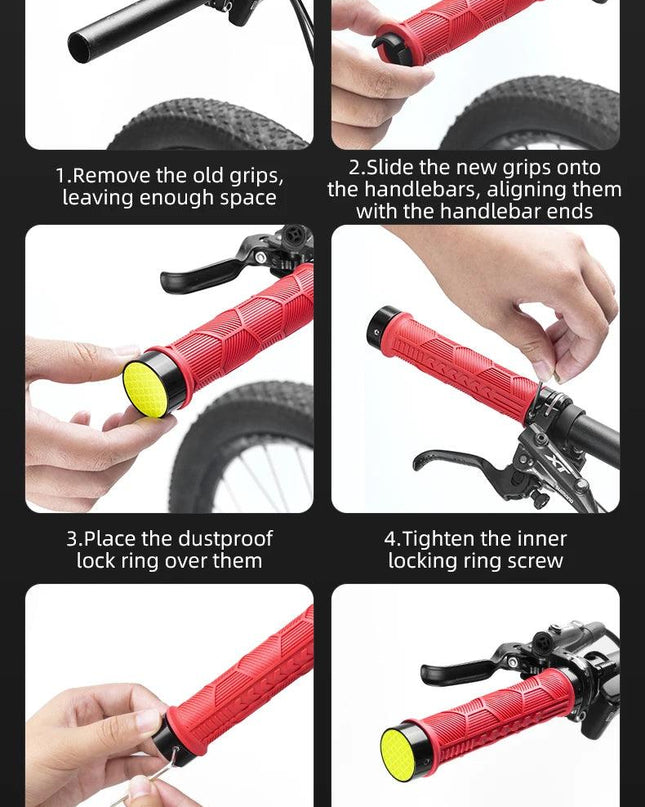 ROCKBROS Bike HandleBar Grip Silicone Non-Slip Bike Handle Cover Ultralight Anti-skid Bike Handle Alloy Cycling Accessories