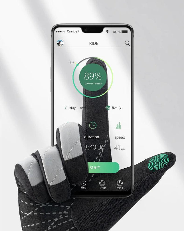 ROCKBROS Bicycle Gloves Breathable Non-slip Cycling Gloves Touch Screen Winter Thermal Warm Full Finger Glove Riding Gloves
