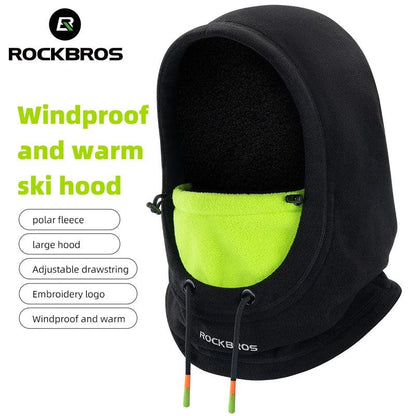 ROCKBROS Warm Cap Winter Windproof Hat Thermal Polar Fleece Balaclava Hat Outdoor Hand Cap Cold Padded Hood Neck