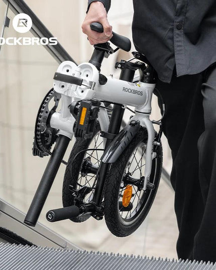 ROCKBROS Portable Folding Bike 14 inch Aluminium Alloy Bike Frame V Brake Lightweight Adult Folding Bicycle