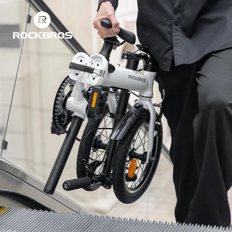 ROCKBROS Portable Folding Bike 14 inch Aluminium Alloy Bike Frame V Brake Lightweight Adult Folding Bicycle