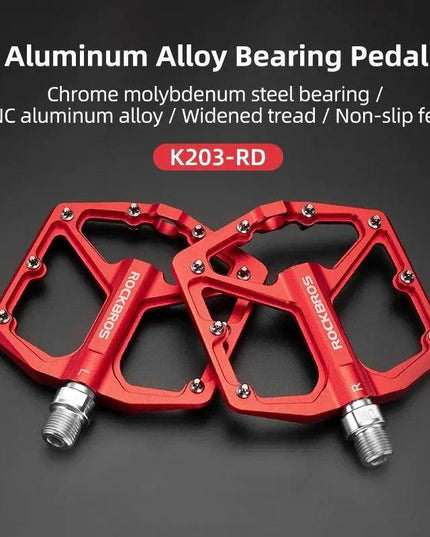 ROCKBROS Bike Pedals Aluminum Alloy Anti-slip Bicycle Pedals Ultralight Sealed Bearing One-piece MTB Road Mountain Cycling Pedal