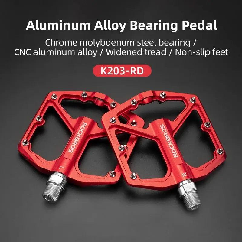 ROCKBROS Bike Pedals Aluminum Alloy Anti-slip Bicycle Pedals Ultralight Sealed Bearing One-piece MTB Road Mountain Cycling Pedal