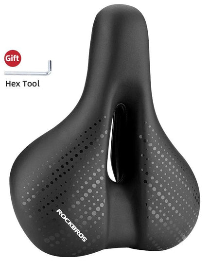 ROCKBROS Bicycle Saddle Breathable Shock Seats PU Leather Surface Cushion Rounded Hollow Cycling Seat Comfort MTB Bike Saddles