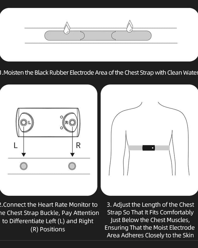 ROCKBROS H828 Heart Rate Sensor Bluetooth 4.0 ANT+ Upgrade 50H Battery Life Waterproof For Garmin Wahoo GPSPORT Bike Computer