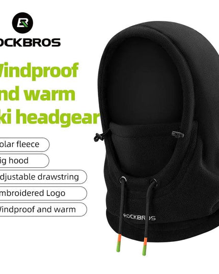 ROCKBROS Warm Cap Winter Windproof Hat Thermal Polar Fleece Balaclava Hat Outdoor Hand Cap Cold Padded Hood Neck