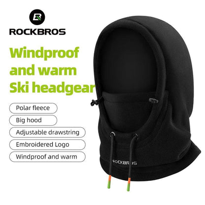 ROCKBROS Warm Cap Winter Windproof Hat Thermal Polar Fleece Balaclava Hat Outdoor Hand Cap Cold Padded Hood Neck