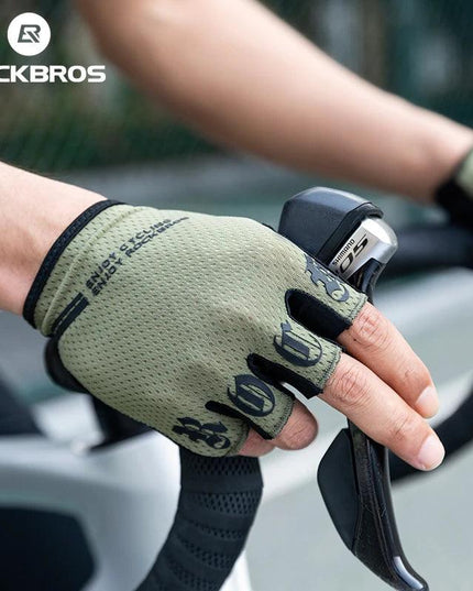 ROCKBROS Half Finger Gloves SBR Palm Pads Breathable Anti-shock Cycling Gloves High Elasticity Fitness Bicycle Fingerless Gloves
