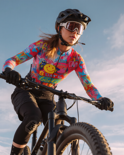 Women's Cycling jersey in colorful graffiti style