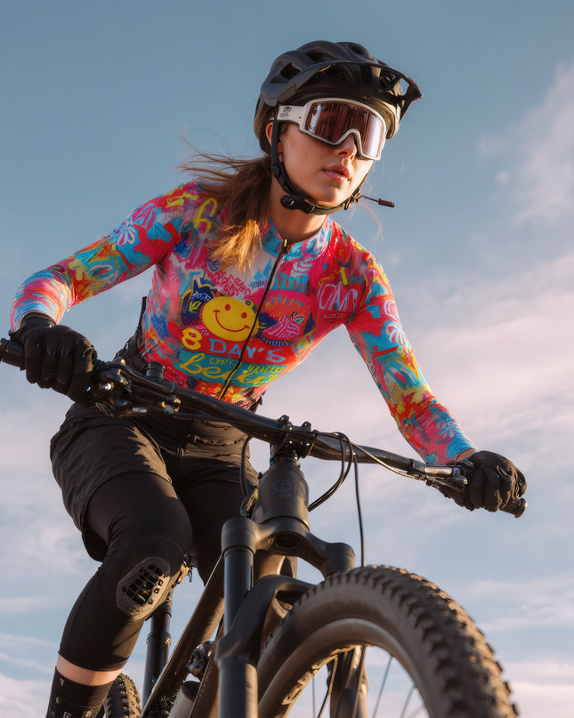 Women's Cycling jersey in colorful graffiti style