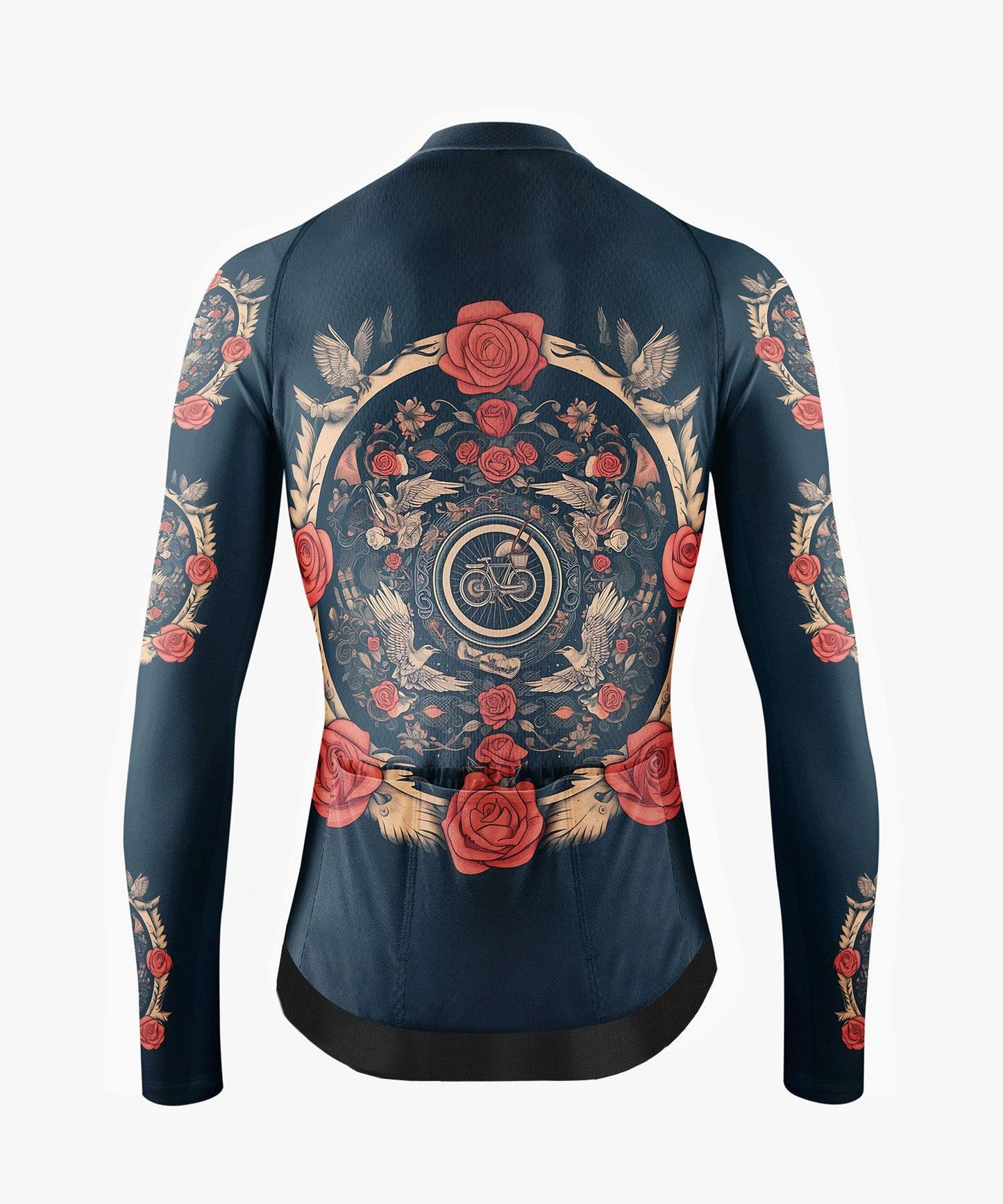 Rose Flower Printed Cycling Jerseys for Men Breathable High-Performance Bike Shirts