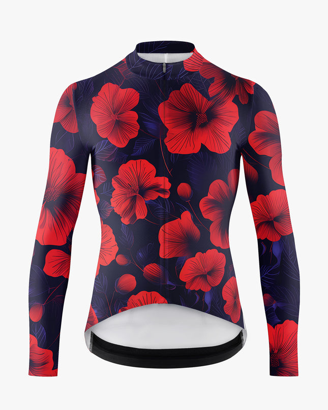 Men's Long Sleeve Floral Cycling Jersey
