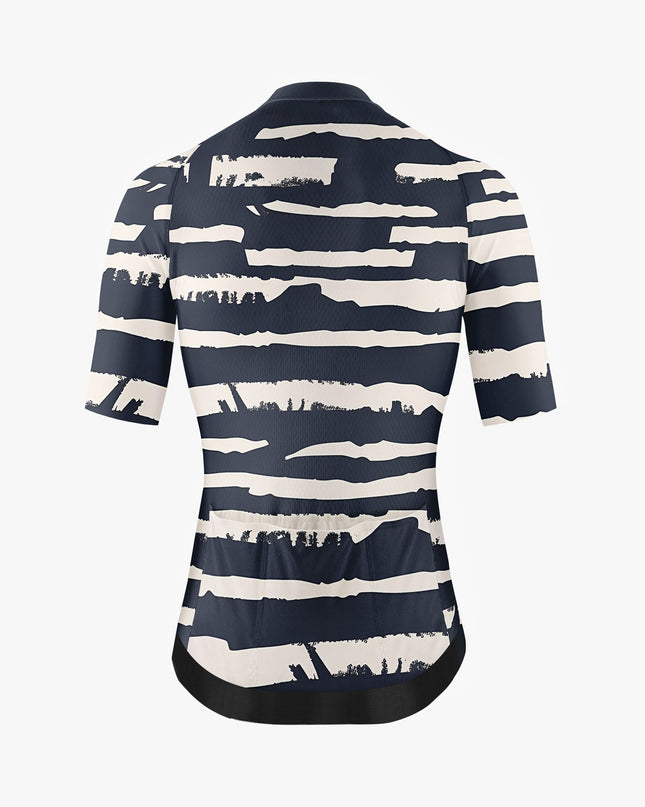 Men’s Black Cycling Jersey with Beige Stripes