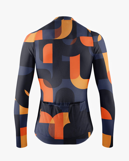 Men's Long Sleeve Geometric pattern Cycling Jersey