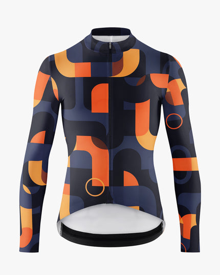 Men's Long Sleeve Geometric pattern Cycling Jersey