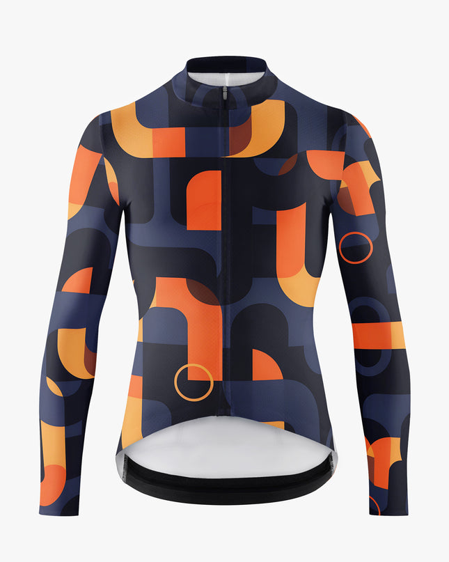 Men's Long Sleeve Geometric pattern Cycling Jersey