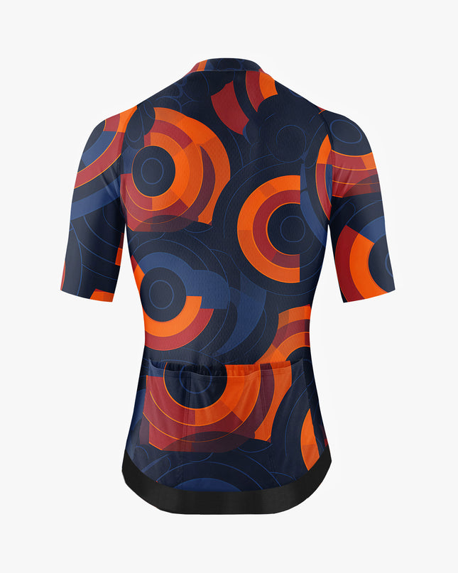 Men’s Black Cycling Jersey with Colorful Circles Print