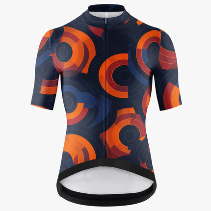 Men’s Black Cycling Jersey with Colorful Circles Print