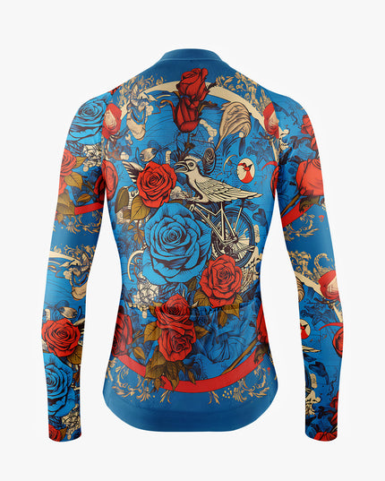 Men’s Blue Gothic Rose Cycling Jersey
