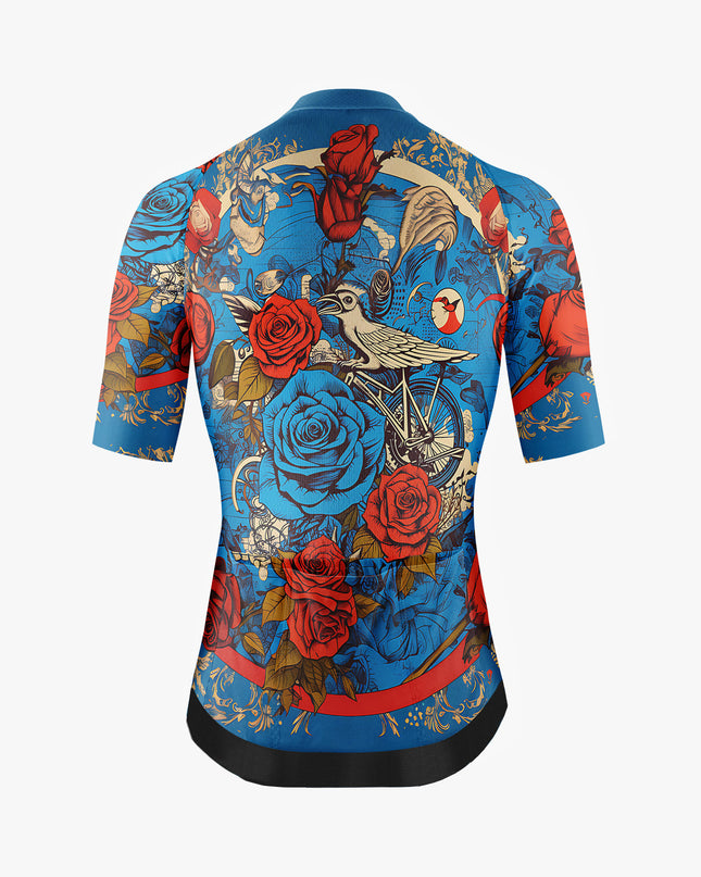 Men’s Blue Gothic Rose Cycling Jersey