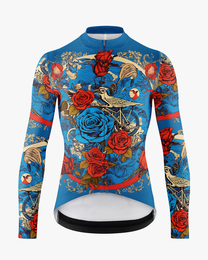Men’s Blue Gothic Rose Cycling Jersey
