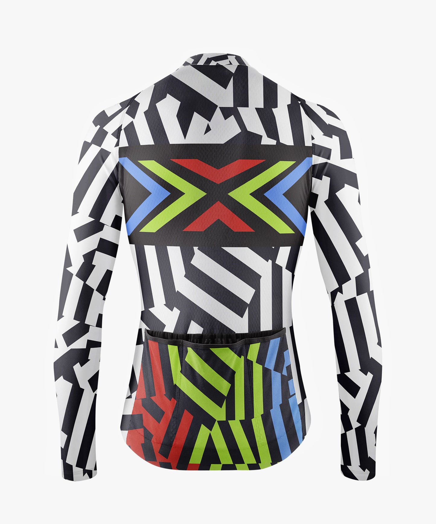 RockBros Men’s Black & White Striped Cycling Jersey