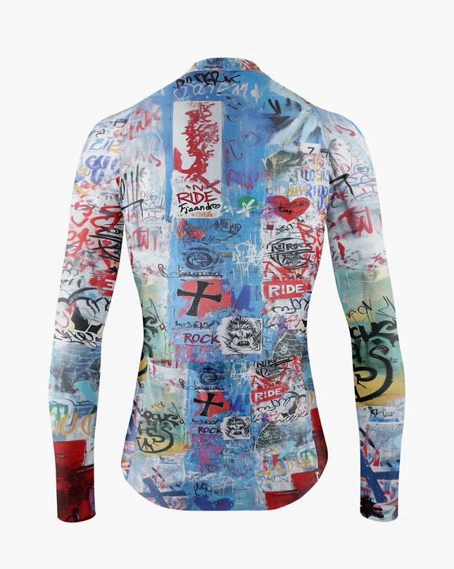 Men’s Light Blue Graffiti Text Cycling Jersey