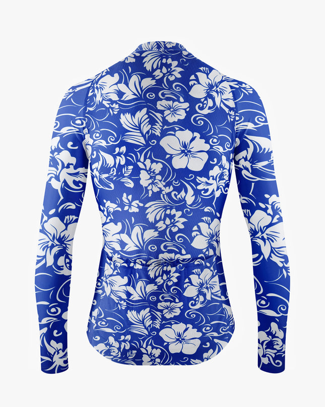 Men’s Blue Porcelain Floral Cycling Jersey