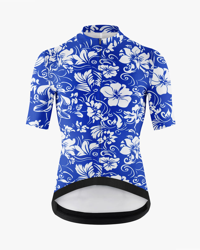 Men’s Blue Porcelain Floral Cycling Jersey