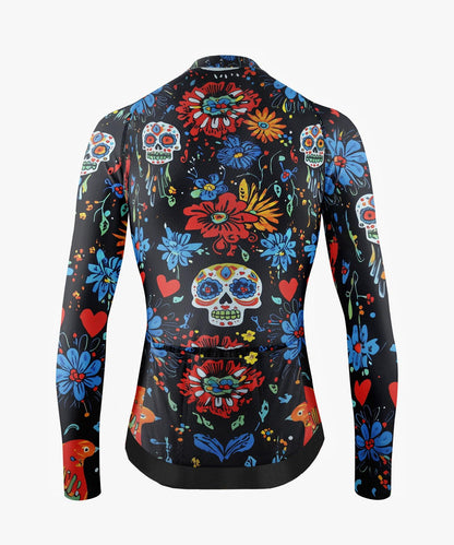 Men's Skull and Flowers Cycling Jersey