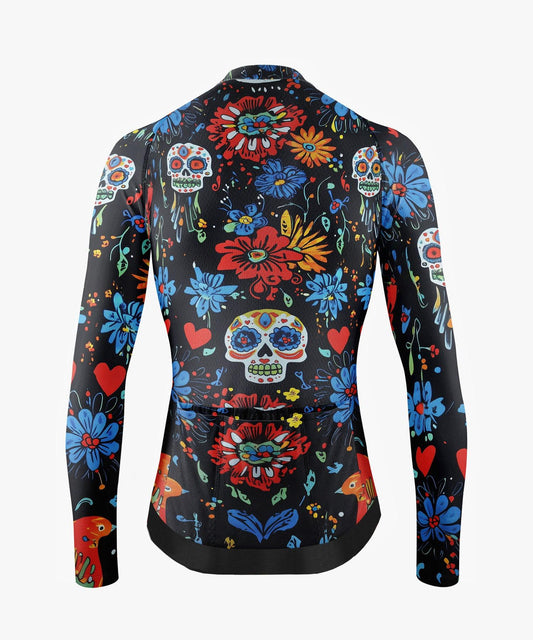 Men's Skull and Flowers Cycling Jersey