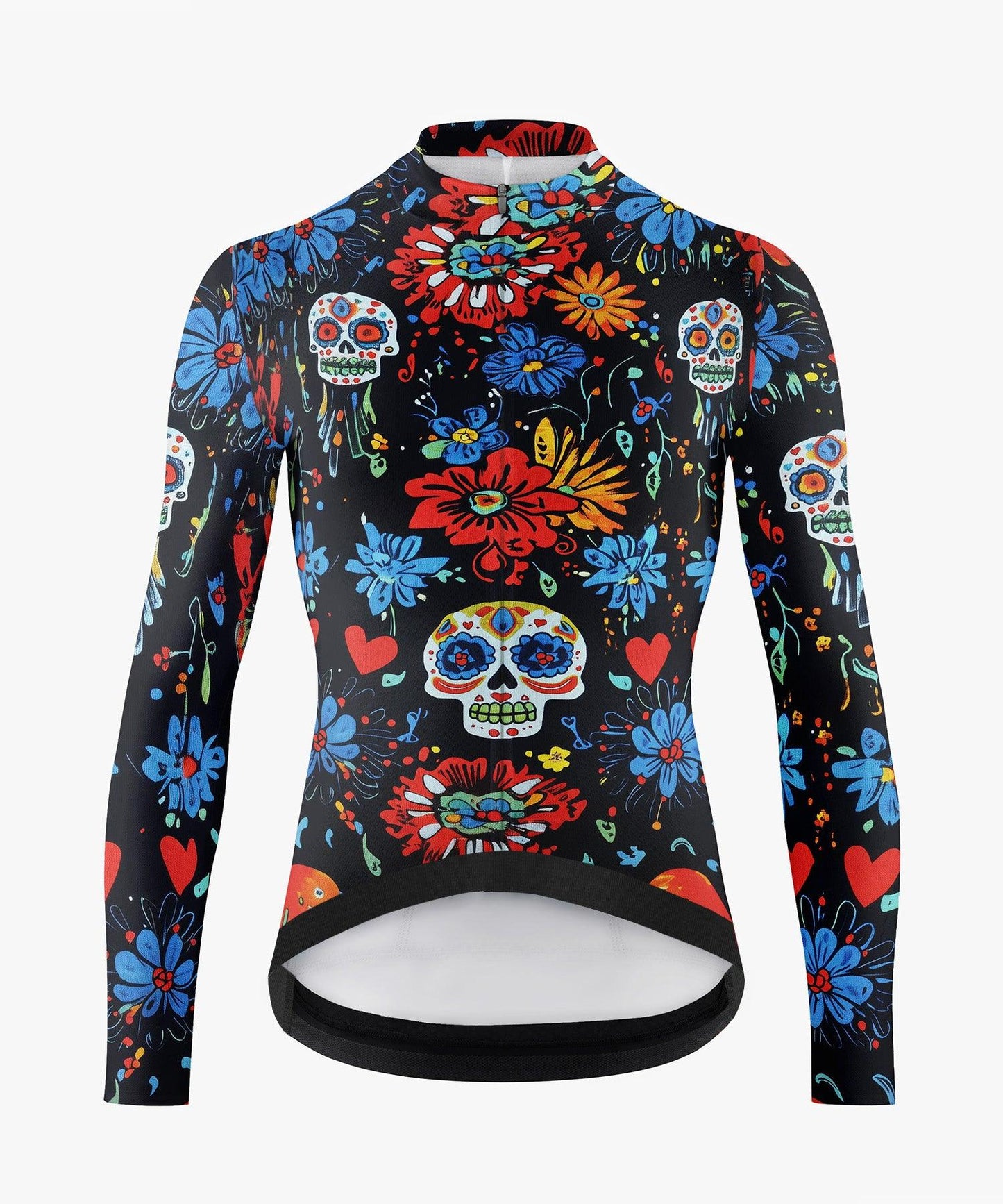 Men's Skull and Flowers Cycling Jersey