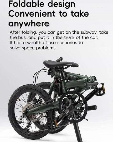 ROCKBROS Bike 16 inch with SRAM X4/X5-speed Aluminium Alloy Frame Adult Folding Bike Adjustable 9-Speed 11-32T Cassette Bike