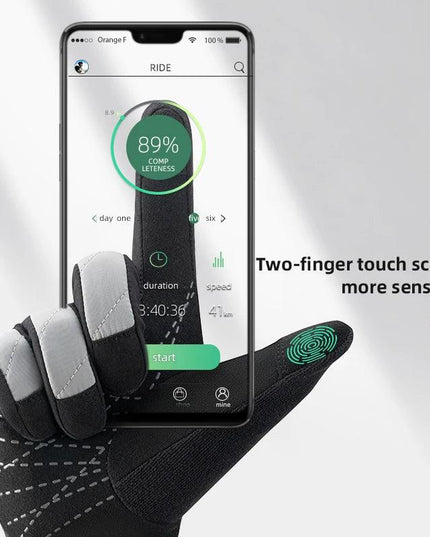 ROCKBROS Bicycle Gloves Breathable Non-slip Cycling Gloves Touch Screen Winter Thermal Warm Full Finger Glove Riding Gloves