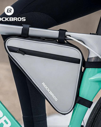ROCKBROS Bicycle Bag Portable Triangle Bag Reflective Bike Tube Bag Cycling Frame Bag Outdoor Sports Bike Pannier Accessories