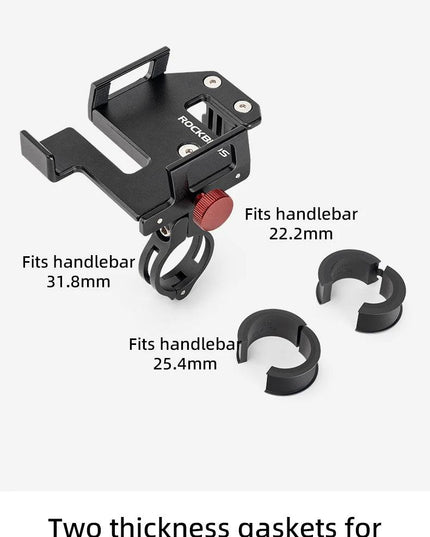 ROCKBROS Bicycle Phone Holder S Clip Ring Holder Aluminum Alloy Anti-Slip for 4.7-7.09inch Phones Moto Motorcycle Stand Bracket