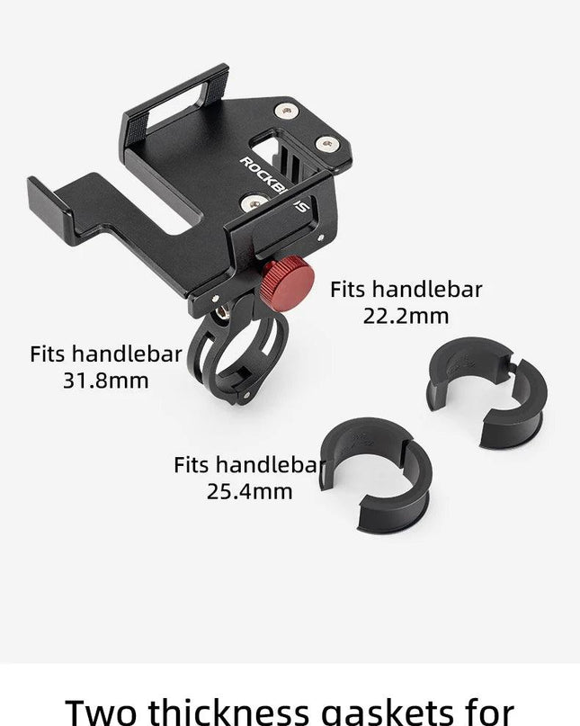 ROCKBROS Bicycle Phone Holder S Clip Ring Holder Aluminum Alloy Anti-Slip for 4.7-7.09inch Phones Moto Motorcycle Stand Bracket