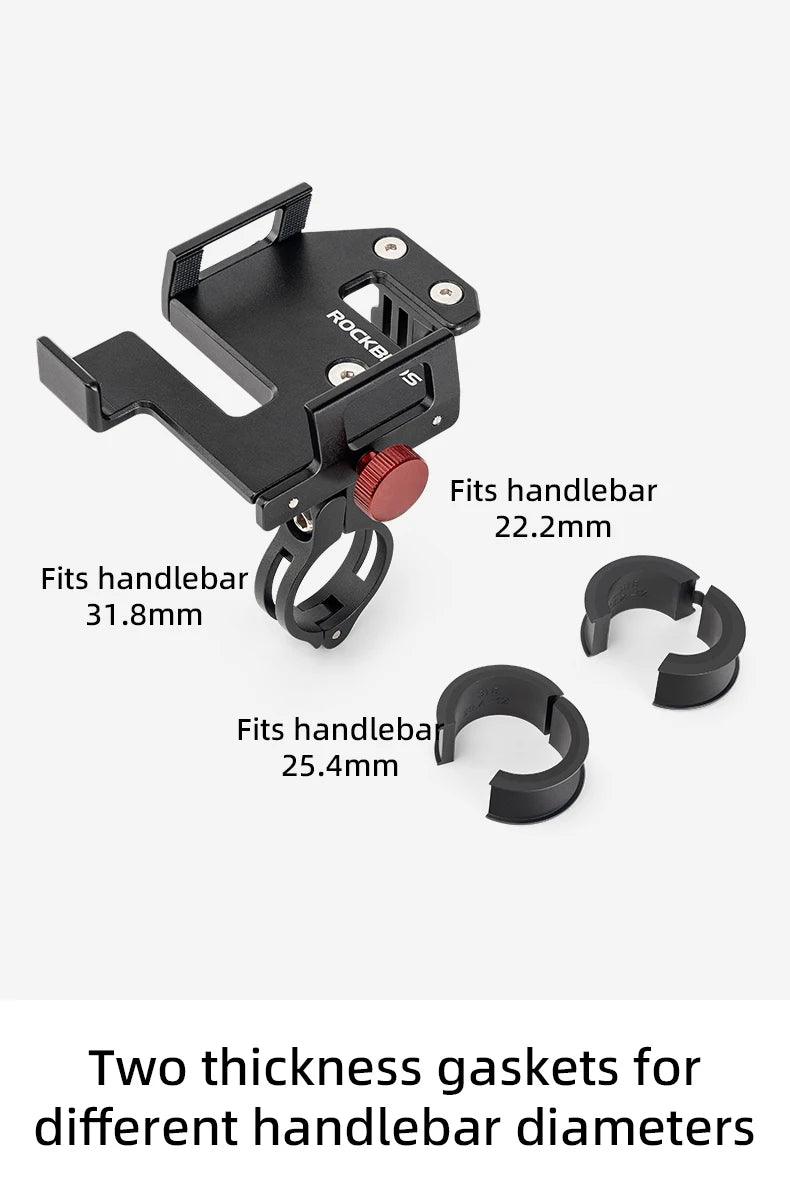 ROCKBROS Bicycle Phone Holder S Clip Ring Holder Aluminum Alloy Anti-Slip for 4.7-7.09inch Phones Moto Motorcycle Stand Bracket