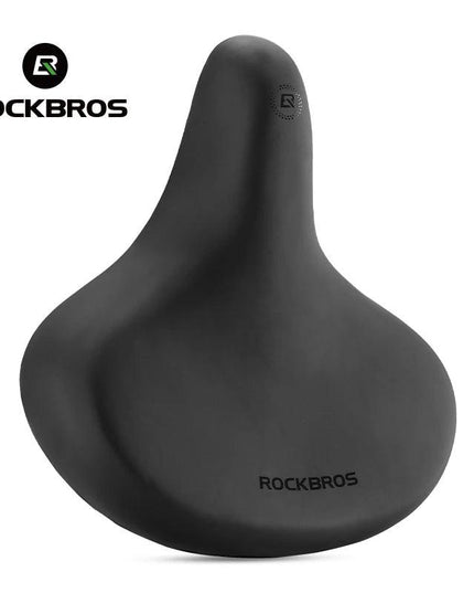 ROCKBROS Bicycle Saddle PVC Leather Comfortable Bike Seat Soft Shock Absorption Oversize Water-Resistant Cycling Cushion