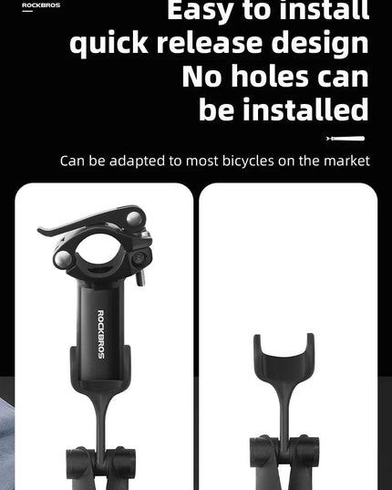 ROCKBROS Bicycle Mudguard With Taillight Quick Release Road Bike Mudguard PP Aluminum Alloy  Support Fender Adjustable Parts