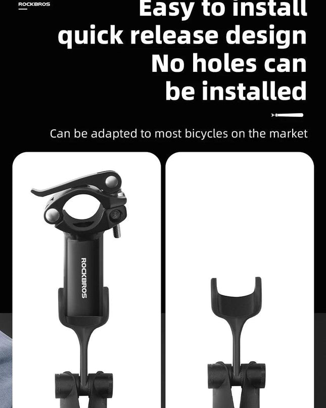 ROCKBROS Bicycle Mudguard With Taillight Quick Release Road Bike Mudguard PP Aluminum Alloy  Support Fender Adjustable Parts
