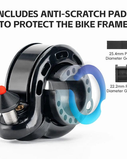 ROCKBROS Bicycle Bell MTB Road Cycling Horn Bike Handlebar Bell Q-Type Hidden Bell Safety Rainproof Anti-Slip Bike Accessories
