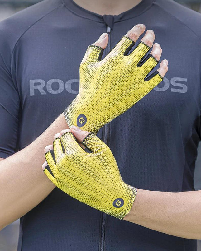 ROCKBROS Summer Cycling Gloves Half Finger Bicycle Gloves Mtb Road Breathable Bike Gloves High Elasticity Short Finger Gloves