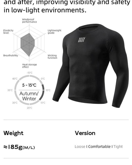 ROCKBROS Winter Cycling Underwear Warm Breathable Moisture Wicking First Layer Bicycle Clothing for Men Cycling Base Layer Sport