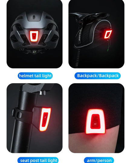 ROCKBROS  Mni Bike Light Waterproof USB Rechargeable Helmet Taillight Lantern For Bicycle LED Safety Night Riding Tail Light