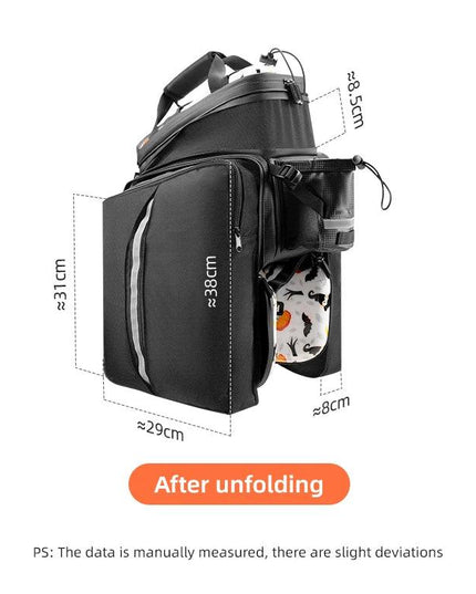 ROCKBROS 3 In 1 Bicycle Trunk Bag 35L Big Quality MTB Gravel Bike Bag Hard Shell Travel Luggage Panniers with Waterproof Cover