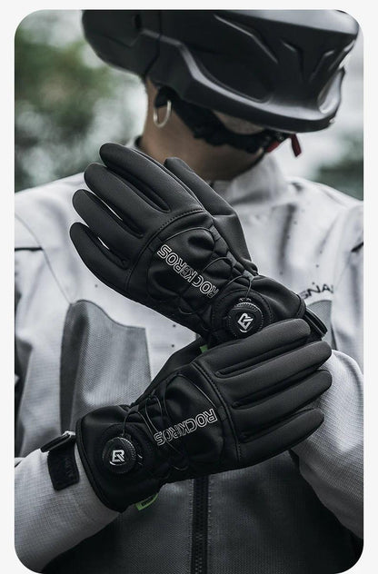 ROCKBROS Warm Bicycle Gloves Outdoor Touch Screen Winter Gloves Windproof Motorcycle Scooter Ski Anti-slip Thermal Bike Glove